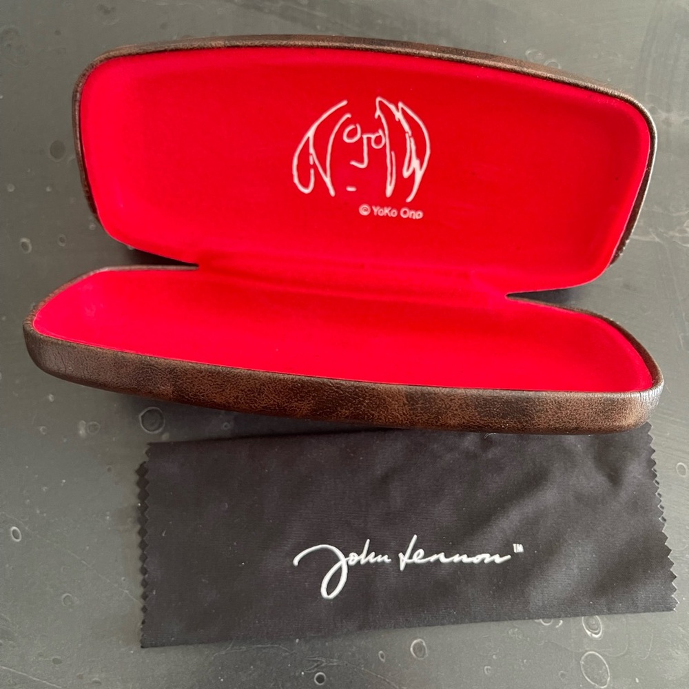 John Lennon Brown and Red Glasses Case